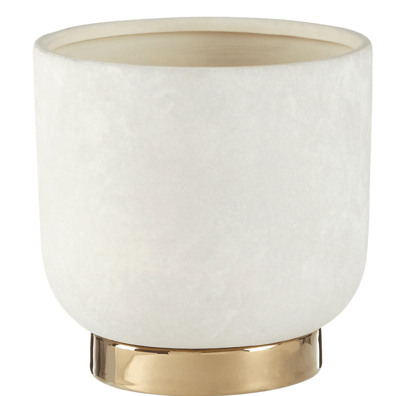 White And Gold Ceramic Planter - Outlet - Save 20%